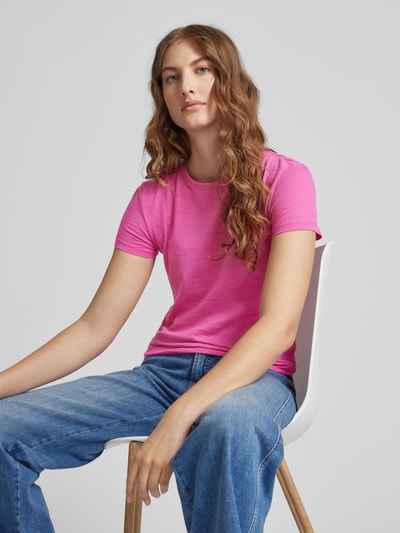 BOSS Orange T-Shirt mit Rundhalsausschnitt Modell 'Esla' Pink 3