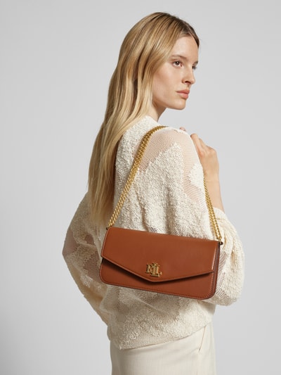 Lauren Ralph Lauren Handtas met labelapplicatie, model 'SAWYER' Cognac - 1