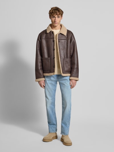 Levi's® Regular Fit Jeans im Used-Look Modell '505®' Hellblau 1