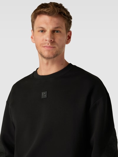 HUGO Sweatshirt mit Label-Patch Modell 'Dettles' Black 3