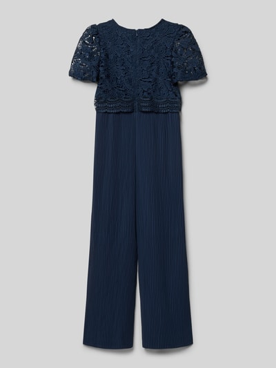 Produktfoto, Regular Fit Jumpsuit aus Chiffon-Plissee von s.Oliver RED LABEL, Optik: Unifarben, Spitzen-Muster, Plissee, Chiffon, Kindergrößen
