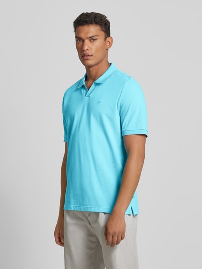 MAERZ Muenchen Regular fit poloshirt met V-hals Aquablauw - 4