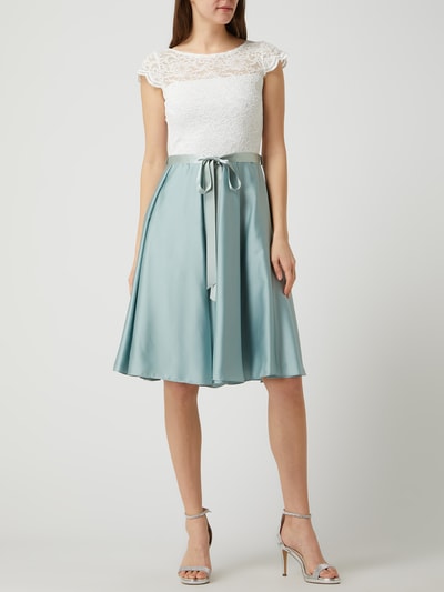 Swing Cocktailkleid aus Spitze und Satin Mint 1