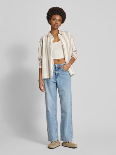 Only Regular Fit Bluse mit langem Arm Modell 'CARO' Ecru 1