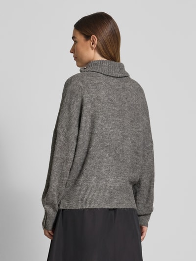 ICHI Regular Fit Strickpullover mit Alpaka-Anteil Modell 'IHKAMARA' Dunkelgrau 5