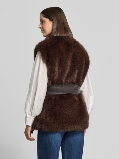 Liu Jo White Weste aus Kunstfell Modell 'Gilet' Dunkelbraun 5