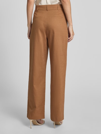 Jake*s Collection Straight leg stoffen broek met steekzakken Middenbruin - 5