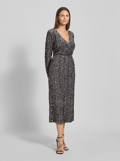 Vila Midi-jurk met V-hals, model 'FAITH' Zilver - 1