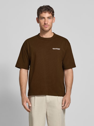 Polo Ralph Lauren T-shirt met labelstitching Middenbruin - 4