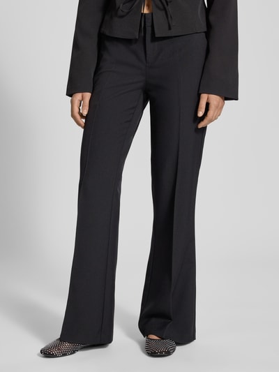 Gina Tricot Bootcut Low Waist Stoffhose mit Bügelfalten Black 4