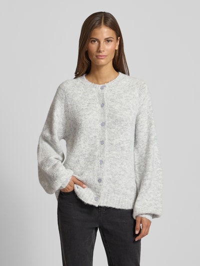 FREE/QUENT Regular Fit Jacke in Strick-Optik Modell 'Luisa' Hellgrau 4