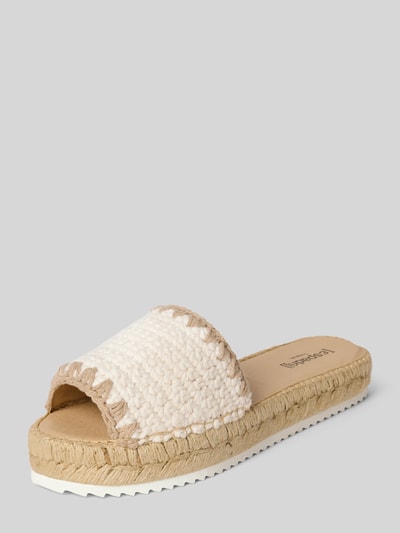 Espadrij Slippers met profielzool, model 'PLAGE CROCHET' Offwhite - 1