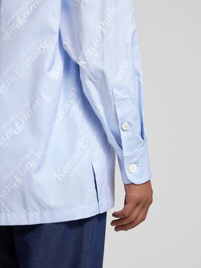 Kenzo Freizeithemd mit Allover-Label-Print Blau 2