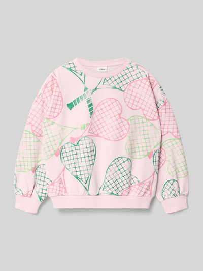 s.Oliver RED LABEL Regular Fit Sweatshirt aus Baumwoll-Mix Hellrosa 1