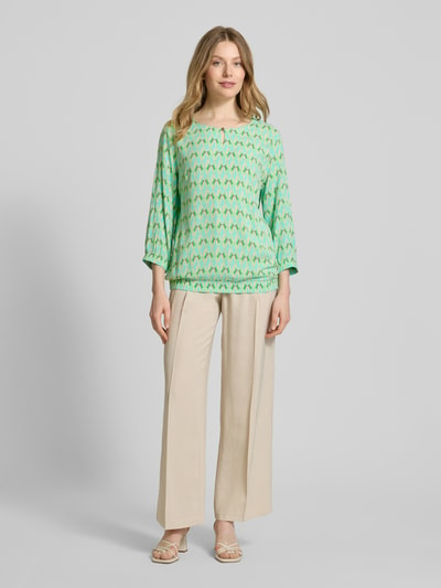 Betty Barclay Regular fit blouse met druppelvormige hals Olijfgroen - 1