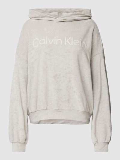 Calvin Klein Underwear Bluza z kapturem i napisem z logo model ‘COZY LOUNGE’ Jasnoszary 2