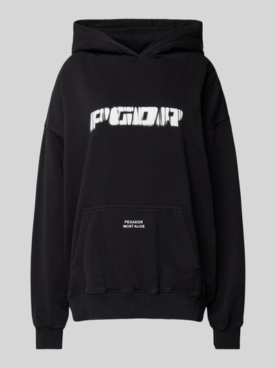 Pegador Oversized hoodie met labelprint, model 'SUTA' Zwart - 2