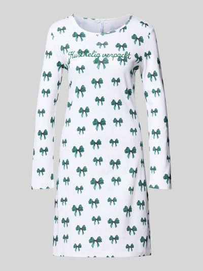 LOUIS & LOUISA Nachthemd van puur katoen, model 'Kuschelig verpackt' Groen - 1