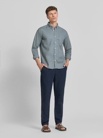 camel active Regular fit vrijetijdsoverhemd met Button-downkraag Jeansblauw - 1