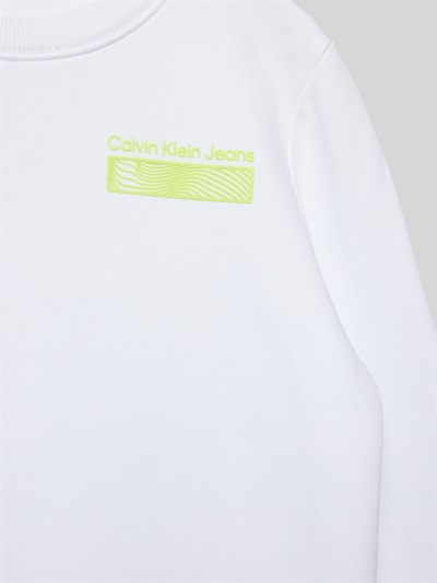 Calvin Klein Jeans Sweatshirt met labeldetails, model 'TERRY' Wit - 2