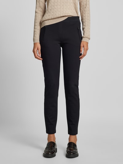 Christian Berg Woman Slim fit stoffen broek met ritszakken Zwart - 4