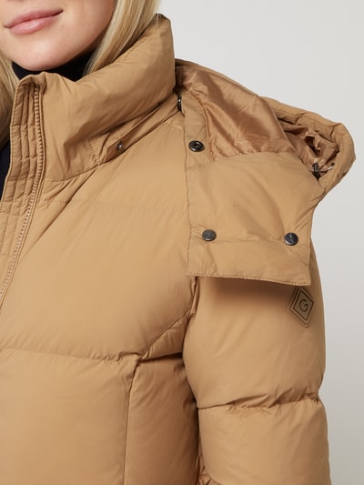 Gant Lange donsjas met afneembare capuchon - waterdicht  Camel - 3