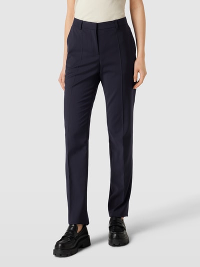 BOSS Black Women Pantalon met haakjes- en ritssluiting, model 'Tameah' Marineblauw - 4