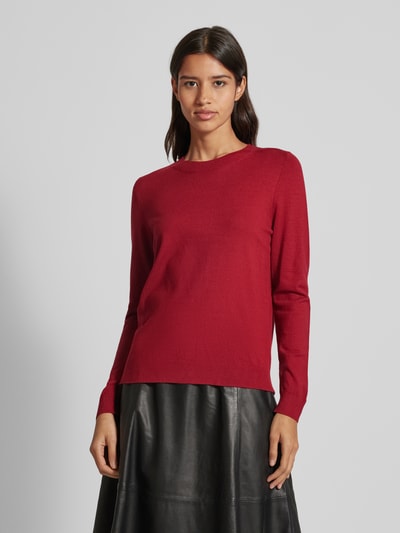 s.Oliver RED LABEL Regular fit gebreide pullover van viscosemix met ribboorden Rood - 4