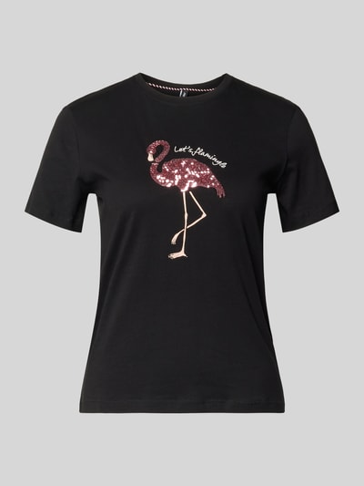 ONLY damski t-shirt o kroju regular fit z czystej bawełny model 'KITA' Metaliczny czarny 2
