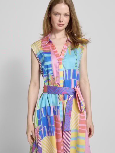 Milano Italy Hemdblusenkleid aus reiner Baumwolle Pink 3