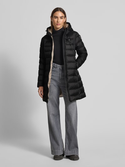 Blauer Usa Lange donsjas met capuchon, model 'AGNES' Zwart - 1