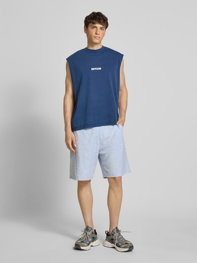 REVIEW Short met structuurmotief en elastische band IJsblauw - 1