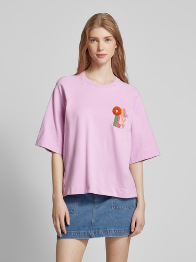 Oilily Oversized T-Shirt mit Zierbesatz Modell 'HENRY' Flieder 4