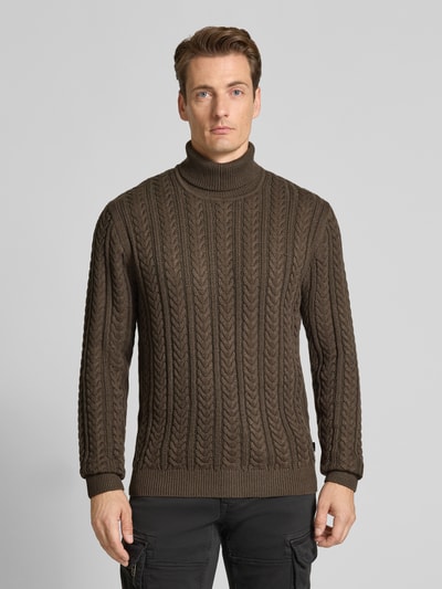 Jack & Jones Premium Strickpullover mit Zopfmuster Oliv 4