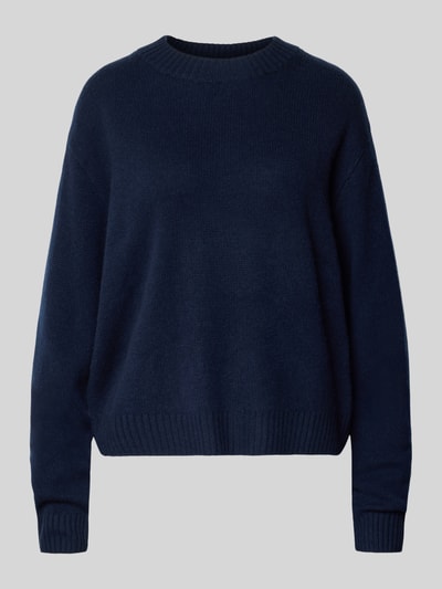Christian Berg Woman Kaschmirpullover mit gerippten Abschlüssen Dunkelblau 2