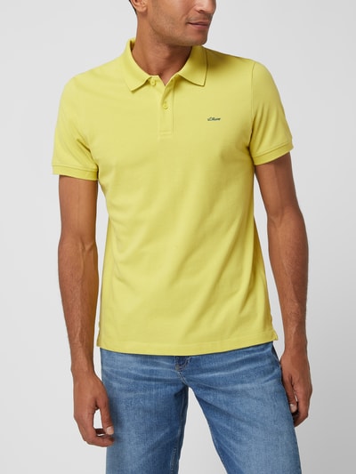 s.Oliver RED LABEL Koszulka polo o kroju regular fit z piki  Żółty 4