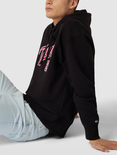 Tommy Jeans Hoodie mit Label-Stitching Modell 'RLXD COLLEGE 85 HOODI' Black 3