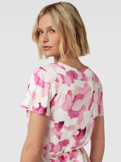 Tom Tailor Knielange jurk met all-over motief Roze - 3