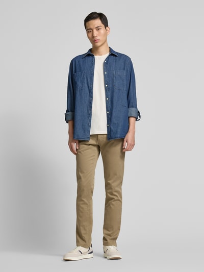 BOSS Orange Chinosy o kroju slim fit z wpuszczanymi kieszeniami w stylu francuskim Beżowy 1