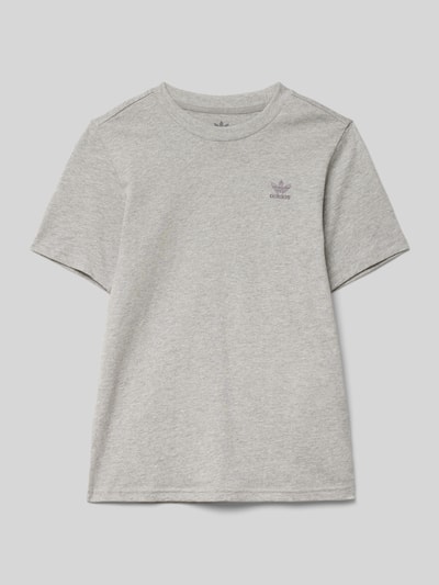 adidas Originals T-shirt met labelstitching Middengrijs gemêleerd - 1