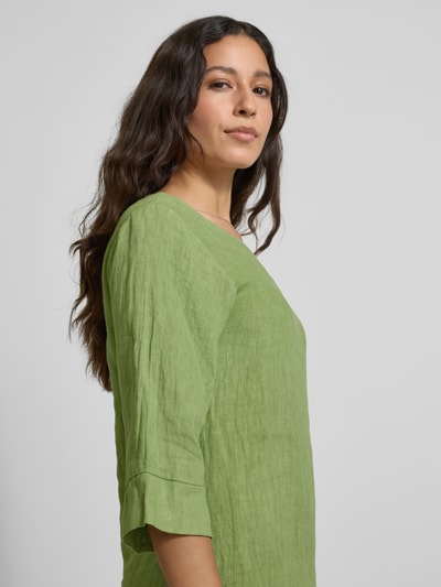 ZABAIONE Linnen jurk met ronde hals, model 'Le44tizia Lichtgroen - 3