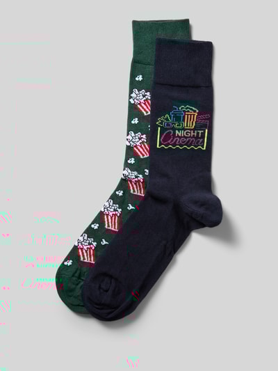 Christian Berg Men Sokken met elastische ribboordjes in een set van 2 paar Groen - 1