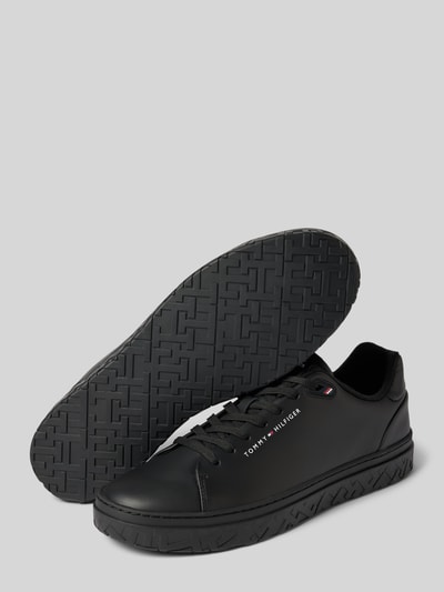 Tommy Hilfiger Ledersneaker mit Label-Schriftzug Modell 'COURT THICK CUPSOLE' Black 4