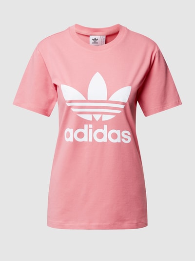 adidas Originals T-shirt z nadrukiem z logo Różowawy 2