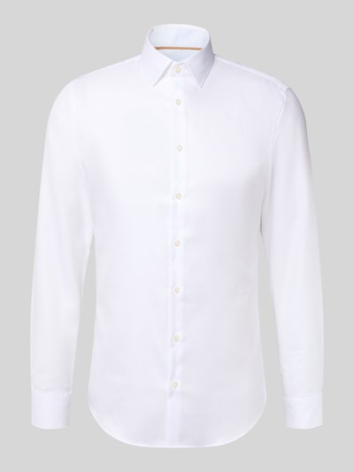Jake*s Slim Fit Businesshemd aus Baumwolle mit Kentkragen Weiss 2