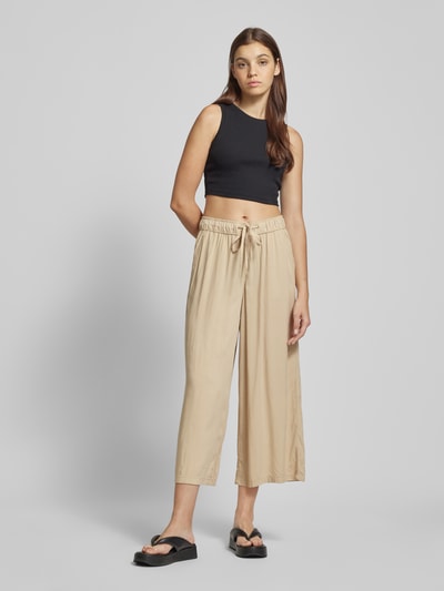 QS Regular fit culotte met elastische band Beige - 1