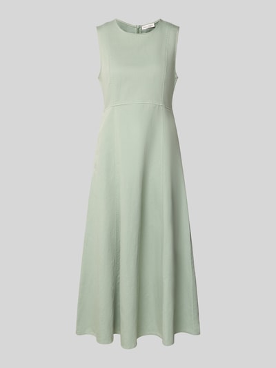 Productfoto, A-Linie Freizeitkleid aus Baumwoll-Mix mit Leinen-Anteil von Marc O'Polo, look: effen, pasvorm: a-lijn, midilengte, ronde hals, deelnaad, naadritssluiting, mouwloos, zij-steekzakken, materiaal: katoenmix met linnen