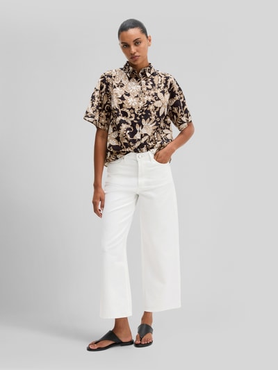 Marc O'Polo loose fit blouse van puur katoen Metallic zwart - 1