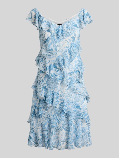 Lauren Ralph Lauren sukienka koktajlowa z falbanami Biały 2