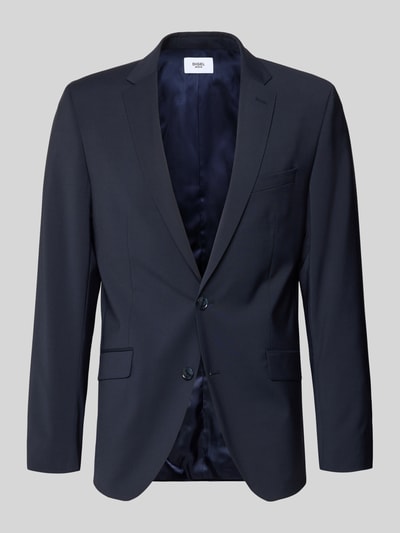Produktfoto, dunkelblaues Slim Fit 2-Knopf-Sakko mit Pattentaschen Modell 'Allen' von DIGEL aus reiner Viskose, Reverskragen.
